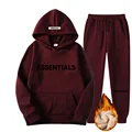 Essential Hooded Tracksuit Wine Red